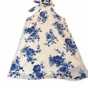 Lulus blue and white floral halter dress. Size small.